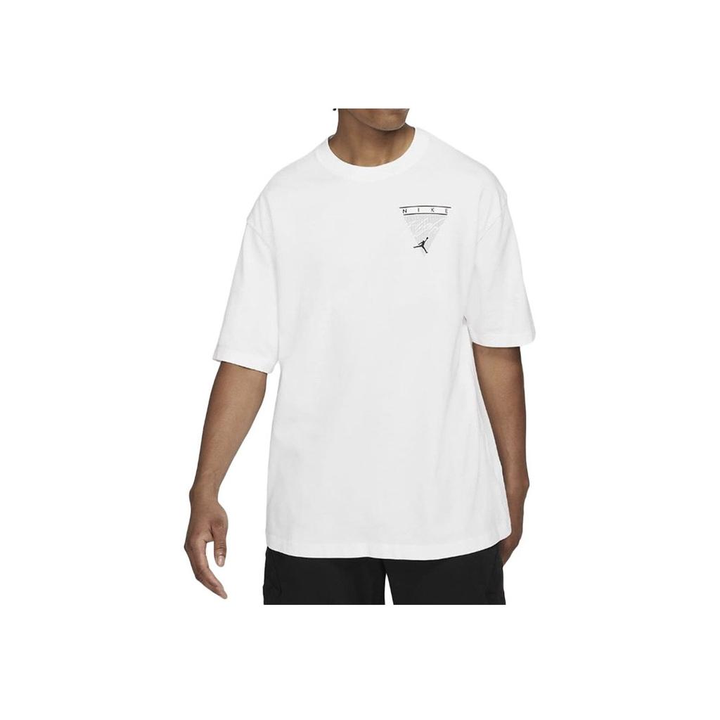 Air Jordan Flight Essentials Washed Print Crew Neck Short Sleeve T-Shirt Men Tops White CZ8064-101