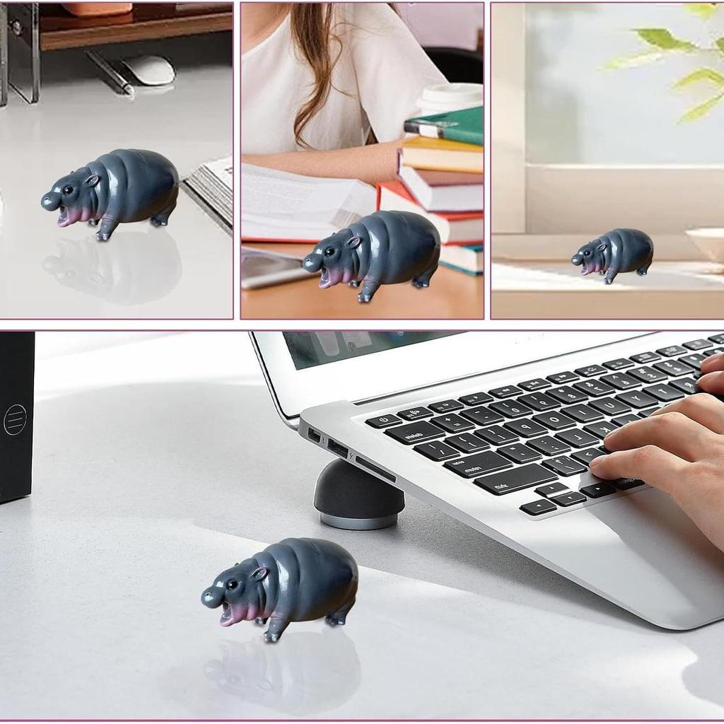 Christmas Hippo Statue: Creative Tabletop Animal Ornament for Home & Party Decorations