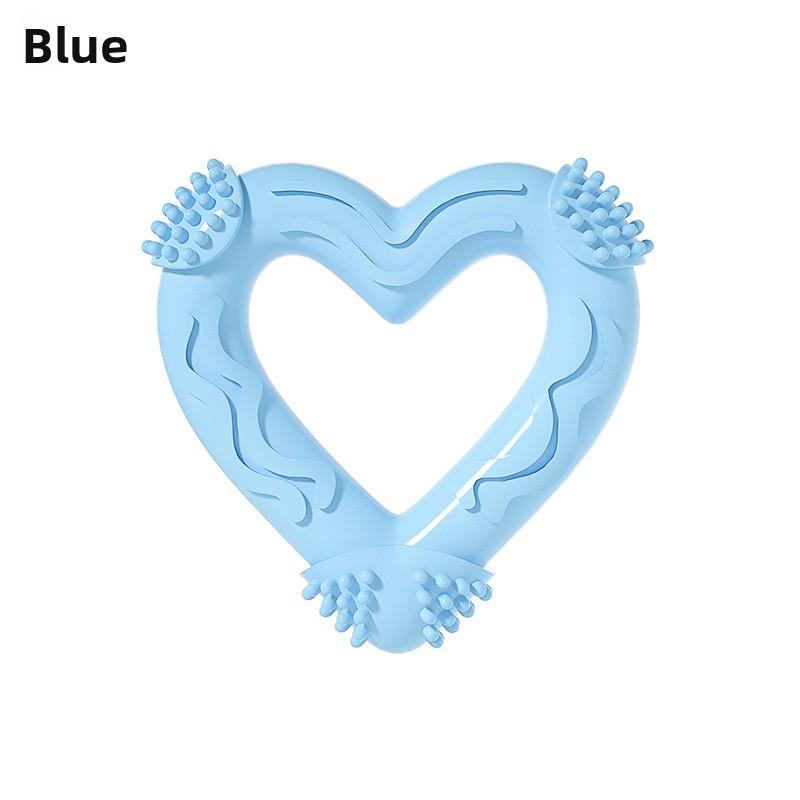 

Pet Toy Ball, Heart-shaped, Gnawing, Teething, Durable and Boring Dog Toy Circle, Self-entertaining and Boring Toy Single-ring blue