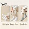 Moisture Wicking Cotton Socks 5 Pair Crew for Men Women, Extra Loose Ankle Sports Socks, Non-Binding Breathable Solid Color Versatile Athletic All Day