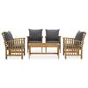 5 Piece Garden Lounge Set with Cushions Solid Acacia Wood
