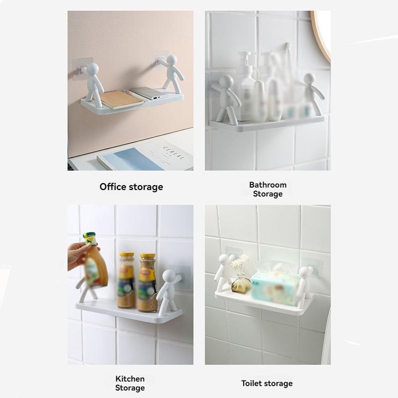 Xiaomi 2025 New Cute White Doll Bathroom Shelf No Drilling Wall Mounted Storage Rack for Cosmetics Waterproof Cute Bath Organizer