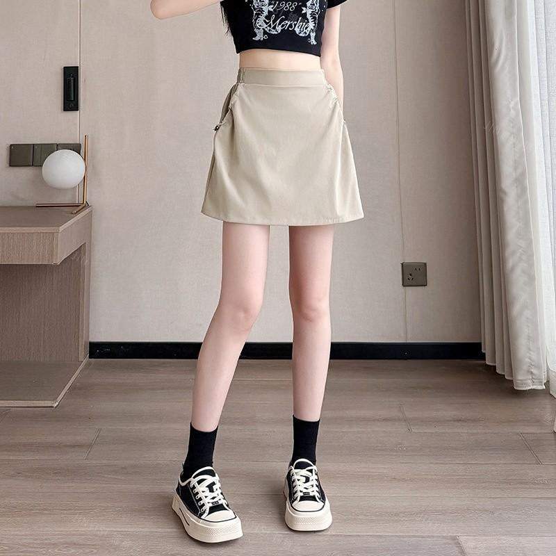 Casual Summer High Waist Aline Skirt With Drawstring For Womens Fashion