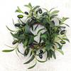 2 Pack Artificial Green Olive Wreath Faux Kitchen Cabinet Wreaths Artificial Greenery Candle Rings Farmhouse Wreath for Door Wall Window