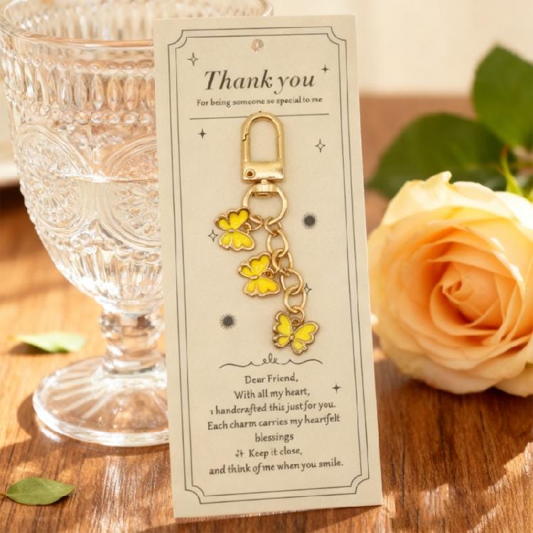 Practical Butterfly Keychain Metal Construction Secure Closure for Keys and Bag Decors Everyday Convenience and Style