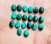 Natural Malachite Oval Cabochon | Green Oval Flat Back Loose Gemstone for Rings
