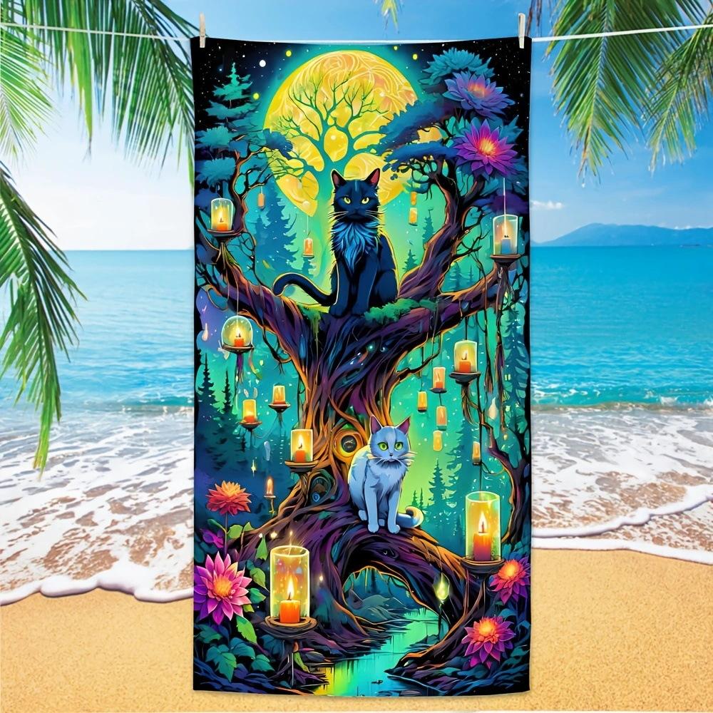 Exotischer Blumendruck Weiches Mikrofaser-Badetuch Groß Wasserabsorbierend Für Strand und Surfen