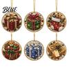 2D Acrylic Santa Flat Holiday Pcs Pearl Christmas Ornaments 6 Art Ornaments Tree Pendant Creative Effect Hanging Decoration for