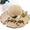 Trendy Flower Ribbon Women's Sun Hat Wide Brim Lightweight Bucket Hat UV Protection Breathable Straw Hat Summer Outdoor