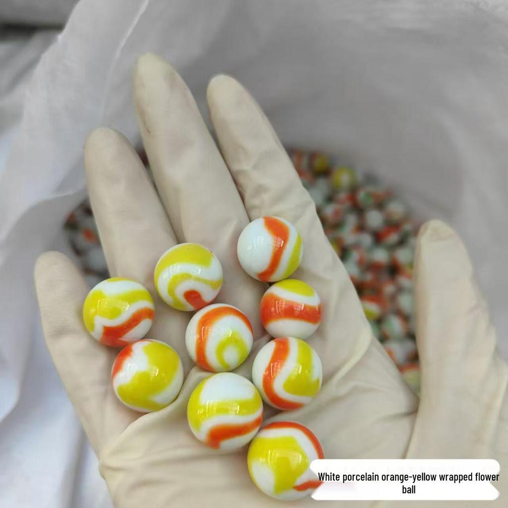 16mm Mixed Checkered Glass Beads & Marbles - Nostalgic Crystal Balls for Kids