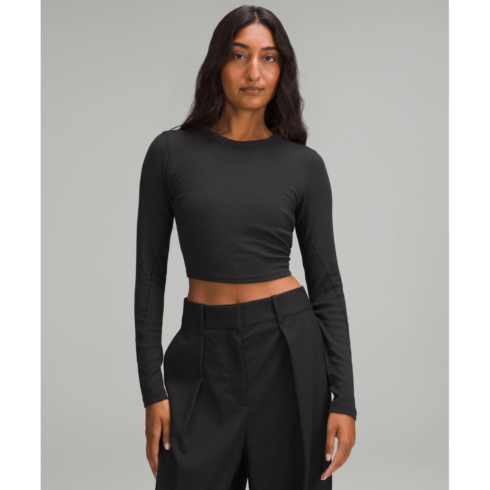 

Lululemon Укороченная рубашка с длинным рукавом Hold Tight Straight Hem, черная 8