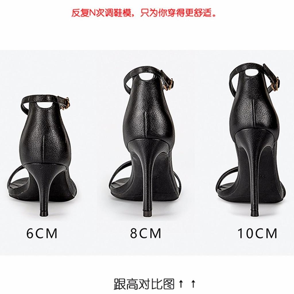Temperament Shows High and Simple One-word Buckle Sandals 2025 New Summer Elegant Sexy High-heeled Open-toed Sandals Women