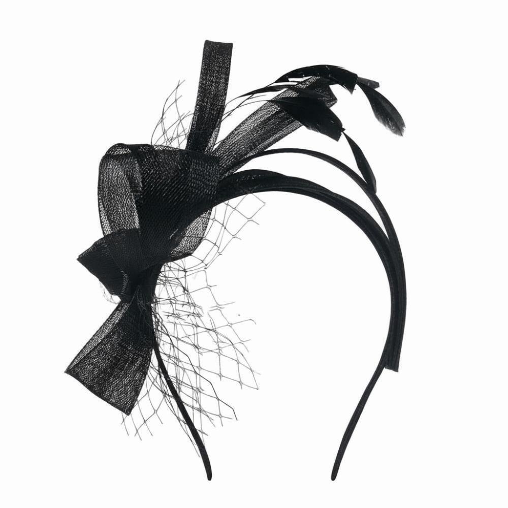 Haarschmuck Feder Netz Stirnband Einfarbige Vintage Elegante Fascinator Haarreif Kopfbedeckung Kreativ