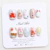 Cartoon Bear Style Wearable Nails with Silver-Plated Stars - Fresh French Nail Art Tips