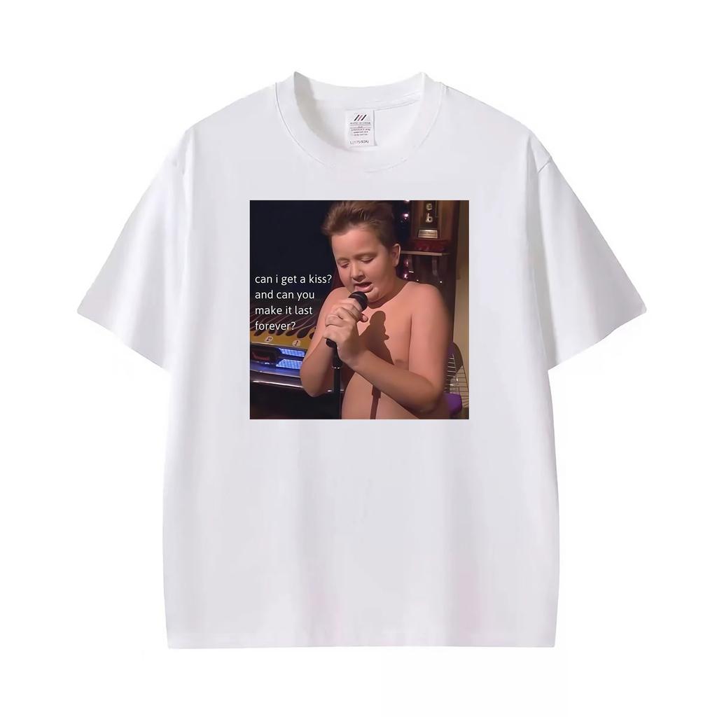 Gibby Singing Funny Can I Get A Kiss T Shirt Unisexs Clothes High Street Vintage Tshirts Summer Short Sleeve Oversized Tshirt