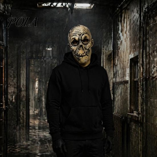 Soft Latex Horror Mask Halloween Scary Mask, Realistic Rotten Skeleton Hood, Party Detailed Skull Cosplay Comfortable for Secret Room & Props Costume