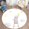 Cartoon Rabbit Girl Animal Flowers Round Carpet Cute Bunny Mouse Circle Rug Home Bedroom Living Room Floor Mat Chair Pad Doormat