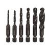 HSS Spiral Flute Tap Drill Bit Set 6Pcs M3-M10 Hex Shank Composite for Home DIY Woodworking Projects