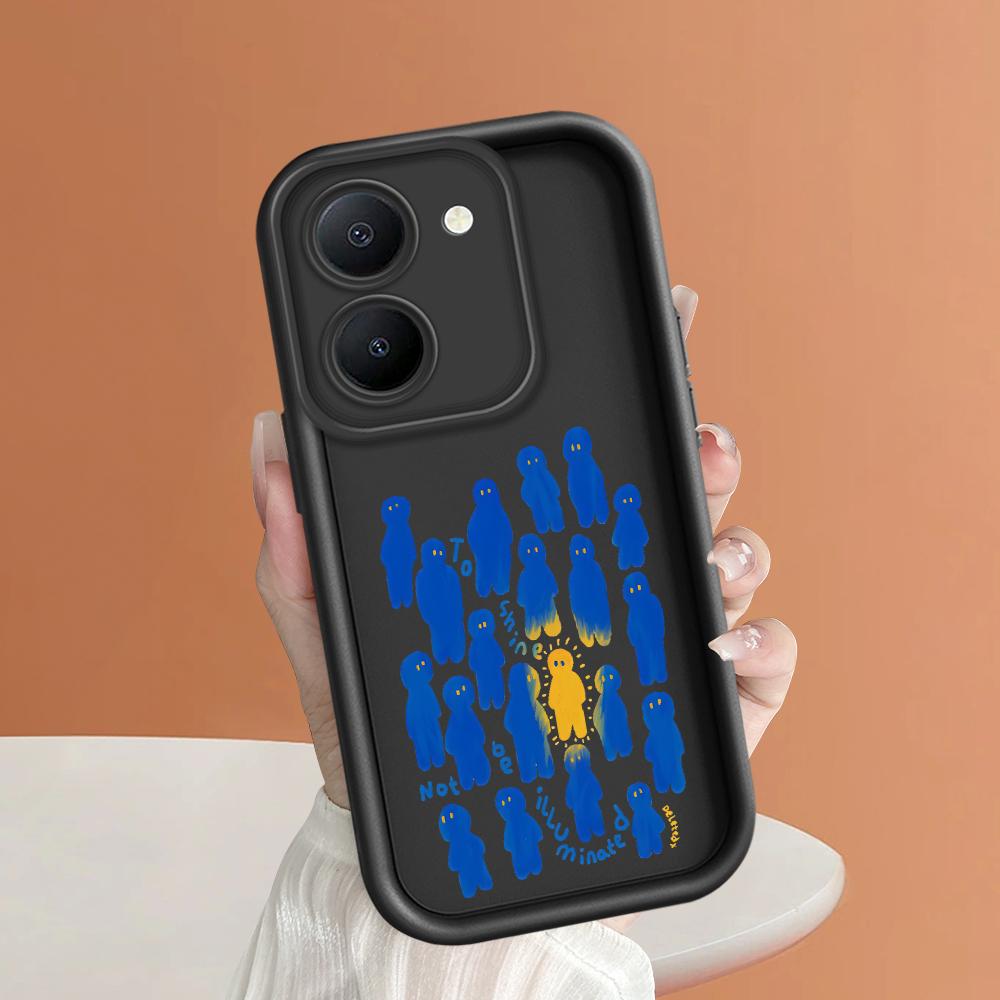 Soft Silicone Square Ladders Cartoon Pattern Full Cover Camera Protection Shockproof Case for iPhone Infinix Tecno Vivo