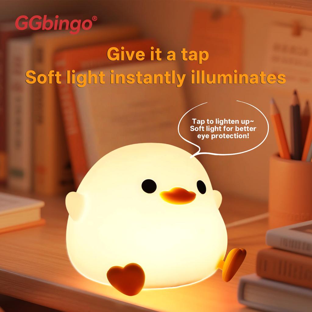 Portable Silicone Pat Night Light 2025 New 3 Brightness Rechargeable 1200mAh ABS for Baby Nursery Home Travel Reading Bedside