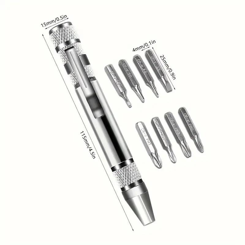 8-in-1 Multifunctional Screwdriver Set, Aluminum Alloy Precision Repair Kit, Portable & Convenient Tool for Maintenance