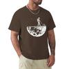 Astronauten schätzen die Mondumgebung Lustiger Druck T-Shirts Herren Locker Übergroße Kleidung Baumwolle Sommer Weiches T-Shirt Hip Hop T-Shirts