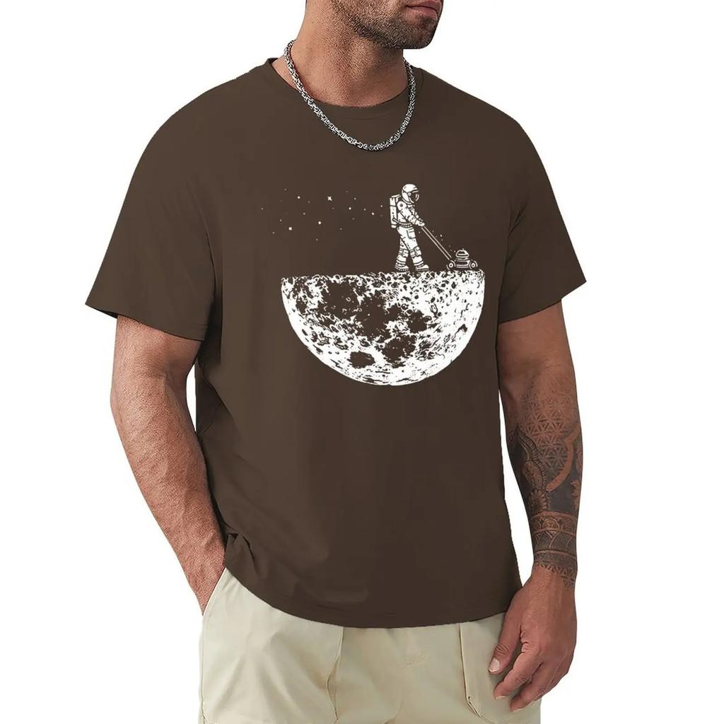 Astronauten schätzen die Mondumgebung Lustiger Druck T-Shirts Herren Locker Übergroße Kleidung Baumwolle Sommer Weiches T-Shirt Hip Hop T-Shirts