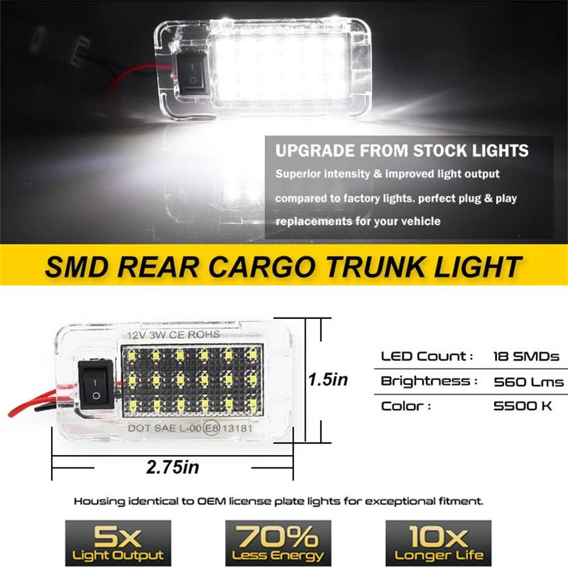 1Pcs Car LED Rear Trunk Lamp Luggage Compartment Light Bulbs 12V For Toyota RAV4 Prius Sienna Alphard Yaris Prime Harrier Venza