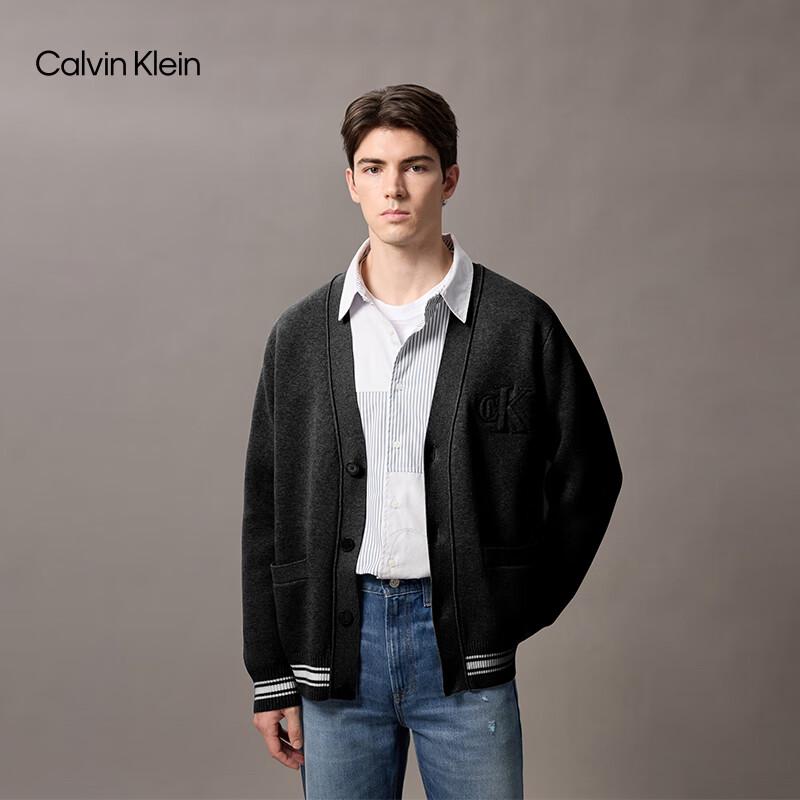 Calvin Klein Jeans Unisex Jacquard V-Neck Cardigan