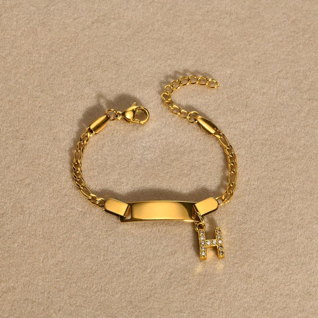 Stainless Steel Alphabet Bracelet for Kids and Ladies - Fashionable, Simple Jewelry
