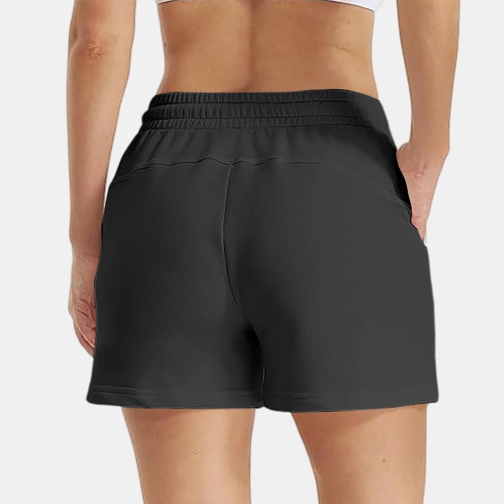 Women's Summer Loose Casual Solid Color Sports Shorts High Waisted Running Shorts With Pockets