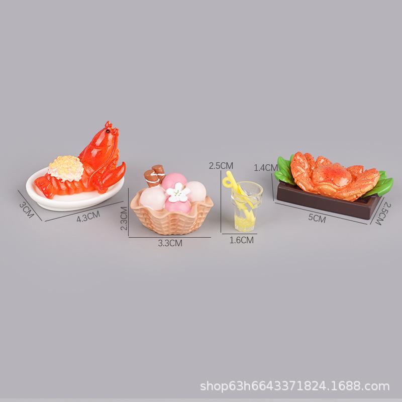 Miniature Mini Seafood Shelf Small Model Play House Toy Mini Simulation Scene Doll House Food Play Ornament