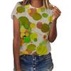 Summer Plant Printing Summer Women's Short Sleeves 3D Digital Printing 3440
