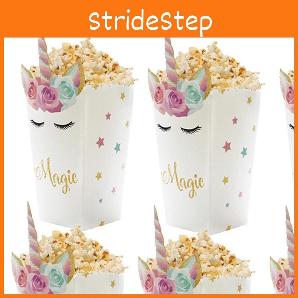Party Unicorn Pattern Snacks Popcorn Packaging Paper Box Decoration Props