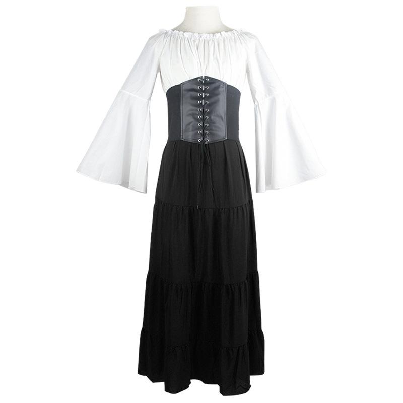 2026 Victorian dress, European and American long-sleeved dress, Renaissance robe, medieval clothing M