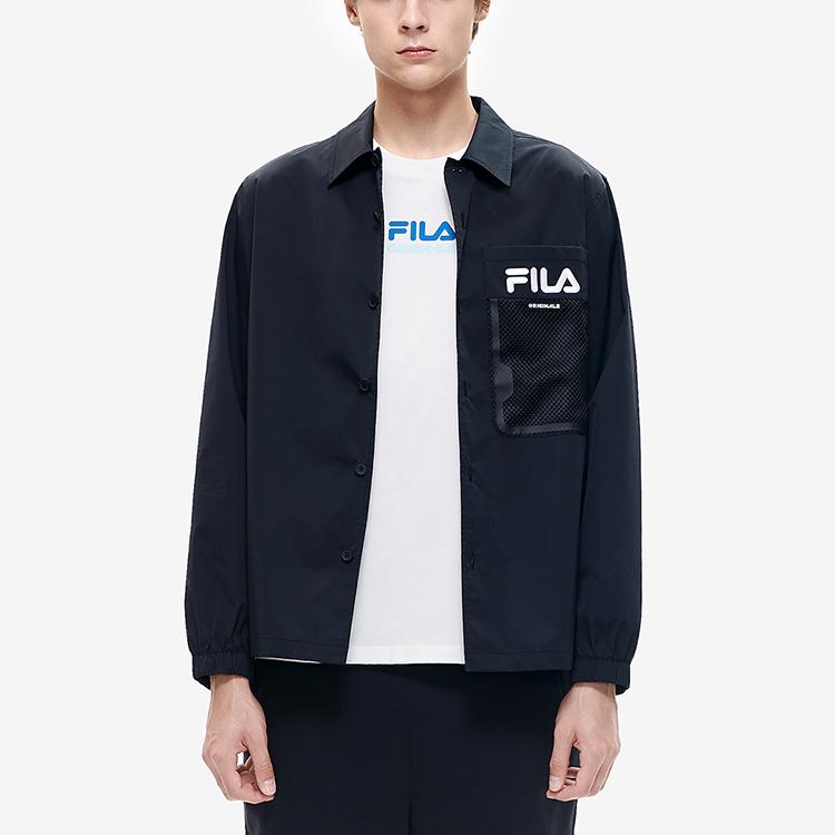 Fila Letter Logo Sports Casual Jacket Men Outerwear Black F11M229402F-BK