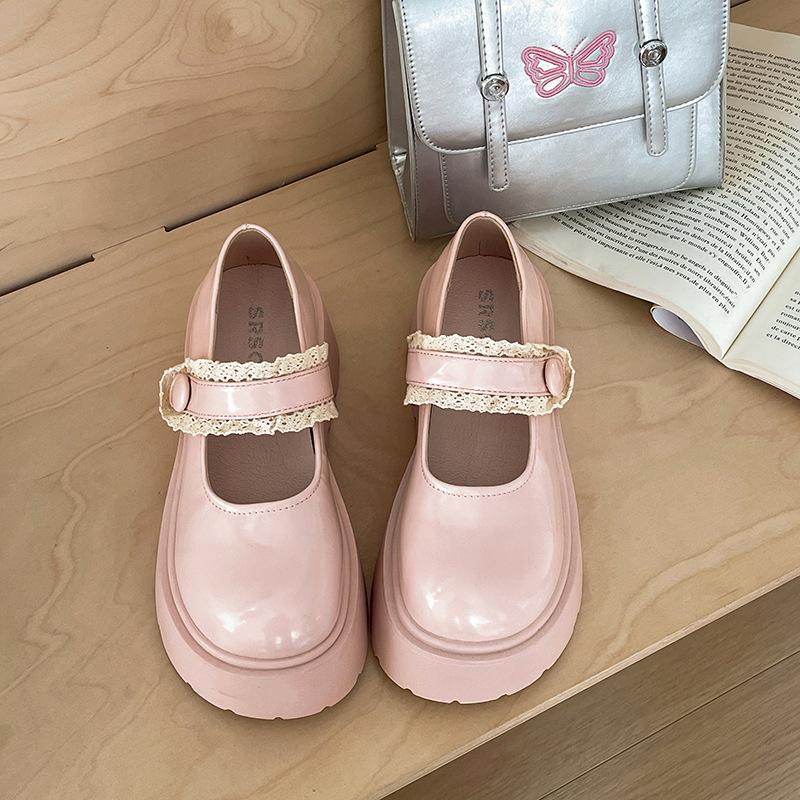 Fashion Internet celebrity retro French platform small leather shoes women 2025 new spring and autumn versatile skirt Mary Jane single shoes