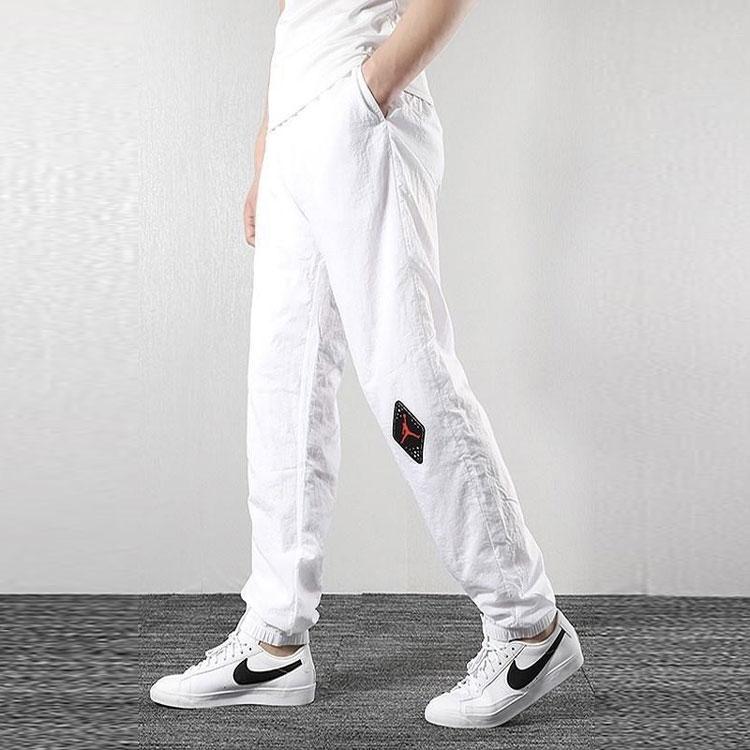 Jordan Legacy AJ 6 Logo Taped Mid-Rise Relaxed Fit Joggers Men Bottoms White BV5402-100