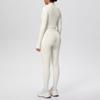 Zipper Crop Top Jacket & High-Waist Butt-Lifting Pocketed Pants Sports Set - Perfect for Yoga, Running, & Casual Fitness.