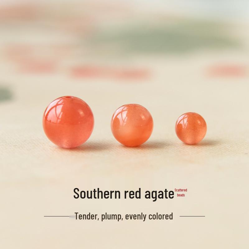 Natural Cherry Red NanHong Round Loose Beads for DIY Single Loop Bracelets, Multi-Treasure Style, 108 Beads Accessories, E18.
