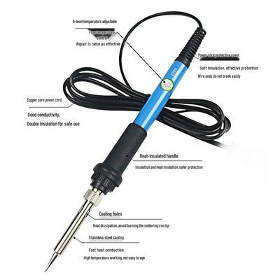 Adjustable Temperature Electric Soldering Iron Set with Digital Display, 60W/80W for Household Welding Repairs