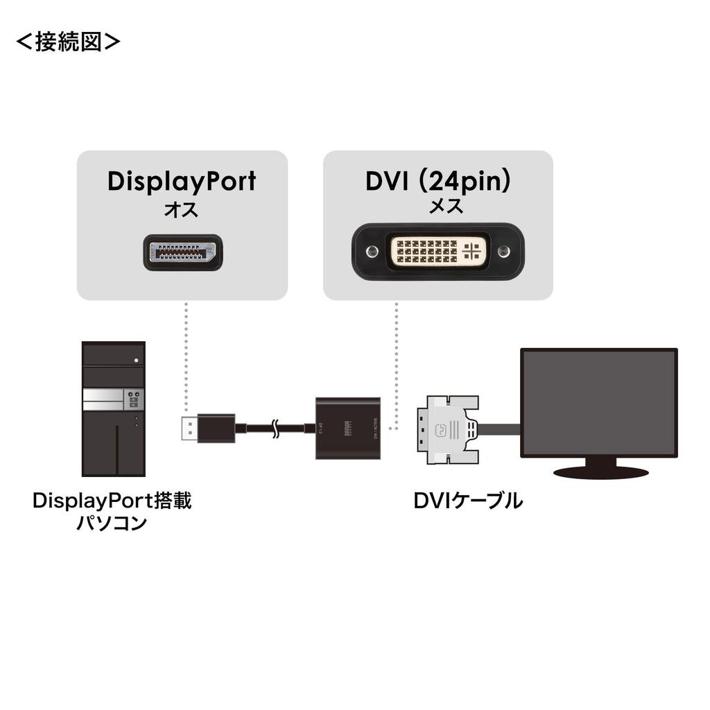 Sanwa Supply DisplayPort to DVI Adapter (Active Type) AD-DPDVA02