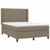 Maison Exclusive - Sommier à lattes de lit avec matelas Taupe 140x190 cm Tissu