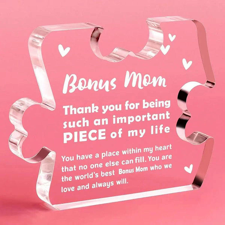 1pc Acrylic Puzzle Mother's Day Gift Transparent Decoration Home Office Desktop Decoration