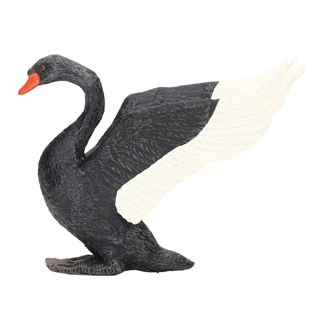 Black Swan Figurine Lifelike Appearance Eco Friendly PVC Stimulate Imagination Black Swan Toy for