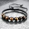 Men's Polka Dot & Tiger Eye Beaded Adjustable Bracelet