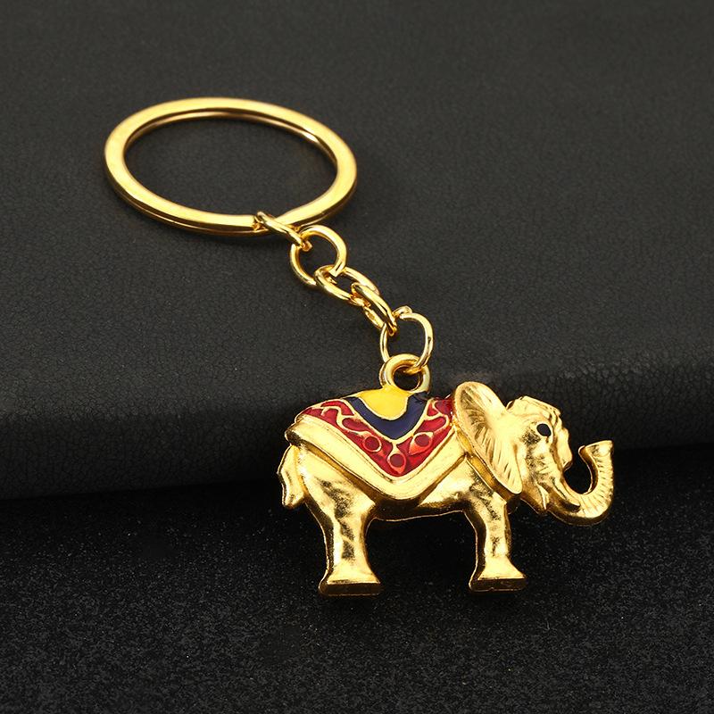 Vintage Elephant Keychain Creative Cute Animal Bag Car Key Ring For Men Women Gift