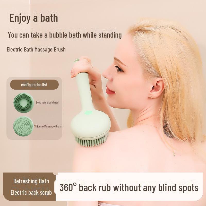 Automatic Long-Handle Bath Brush for Easy Back Scrubbing