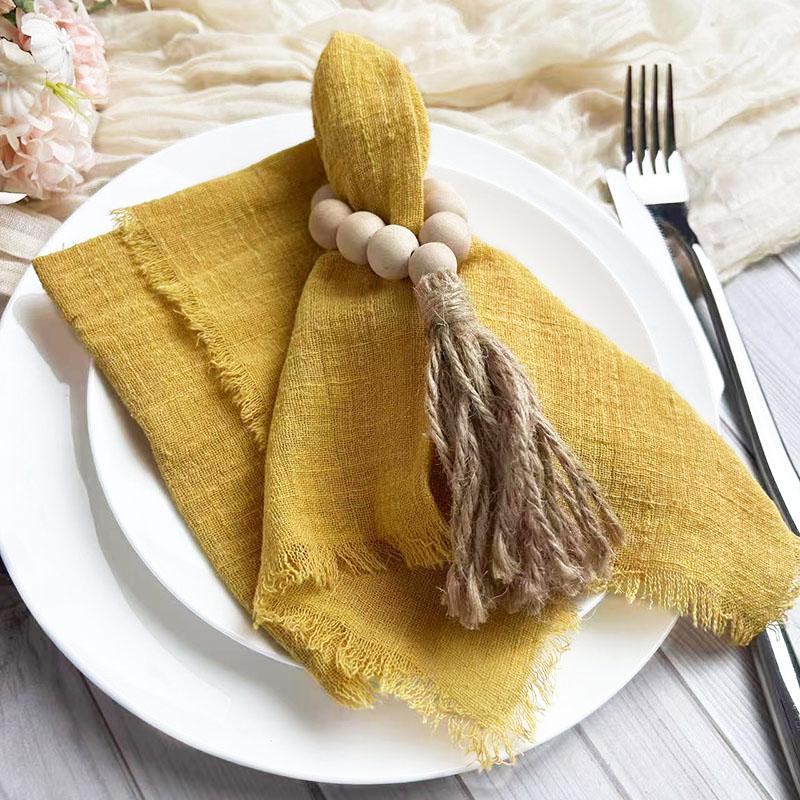 12pcs 40x40cm Dark Green Gauze Napkins 100% Soft Cotton Fabric Serviette Table Set Kitchen Tea Towels For Wedding Decorate