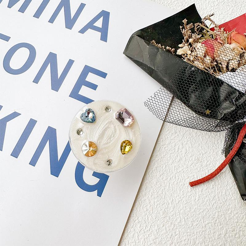 Mobile Phone Airbag Bracket Paste Type Magnetic Suction Retractable Rhinestone Gemstone Small Wind Fresh And Stable Support Niche